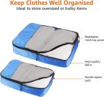Basics 4 Piece Packing Travel Organizer Cubes Set - Medium, Sky Blue - Image 3
